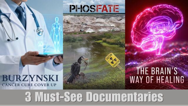 3 Must-See Documentaries - Cancer Cure Cover Up, Phosfate, the Brain's Way of Healing (Video)